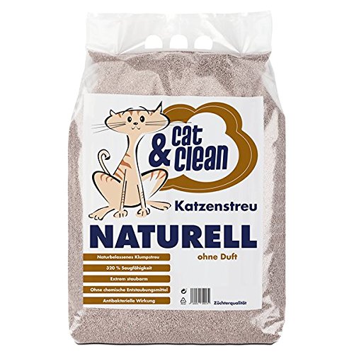 Cat Clean Katzenstreu Der Extraklasse Klumpendes Einstreu Extrem Saugfähig Naturprodukt Aus Bentonit 30Kg Naturell