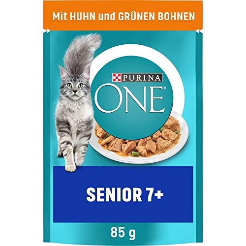 PURINA ONE Senior 7 Katzenfutter nass zarte Stückchen in Sauce mit Huhn 26er Pack 26 x 85g