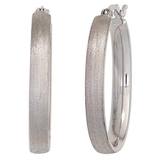 Jobo Damen-Creolen Oval aus 925 Sterling Silber matt