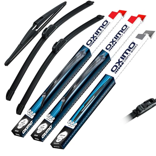 OXIMO SIMPLY WORKS Front und Heckscheibenwischer für Nissan Qashqai 3 III J12 ab 04.2021 SUV 3er Set Wischerblätter - links 650 mm rechts 475 mm hinten 300 mm