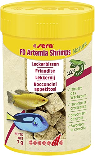 sera FD Artemia Shrimps Nature 100 ml - Der Leckerbissen für ein gesundes Wachstum - Fischfutter fürs Aquarium mit sehr hoher Verwertbarkeit somit weniger Algen