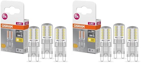 Osram BASE Lampe PIN Pinlampe mit Sockel 2 60 W Ersatz für 30Wühbirne Warmweiß 2700K 3er Pack Packung mit 2
