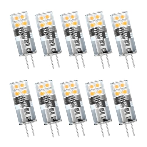 Noobibaba G4 LED Warmweiß Ersatz für 12V 20W Halogenlampe G4 LED 2W 2700K 230lm Flimmerfrei und Nicht Dimmbar 10 Stück