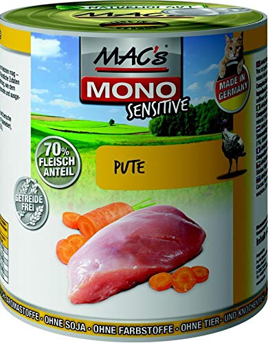 MACs Mono Sensitive Pute 100% mit Karotte 6x800g