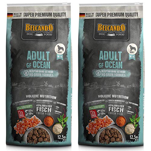 2 x 12 5 kg Belcando Adult GF Ocean getreidefreies Hundefutter Sortenreines Trockenfutter ohne Getreide mit Fisch Alleinfutter für ausgewachsene Hunde ab 1 Jahr - Sparpaket