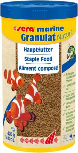 sera marine Granulat Nature 1l bzw. 1000 ml - Hauptfutter aus Granulat für Meerwasserfische Meerwasser Futter mit hoher Verwertbarkeit und somit weniger Algen