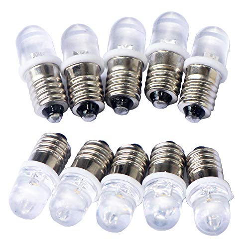 GutReise 10pcs E10 12V spot led birne lampen kalt weiße 10pcs e10 basis 12 v Kalt - weiß