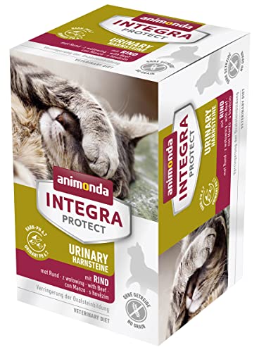 Animonda INTEGRA PROTECT Adult Urinary Oxalstein Nassfutter Katze hochwertiges Premiere Katzenfutter Nass getreidefrei Diätfuttermittel für Katzen mit Harnsteinen mit Rind 6 x 100g