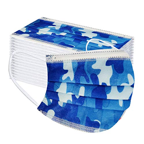 50 Stück Einmal Einweg Erwachsene Weihnachten Bunt MNS Nasenschutz 3 Lagig Atmungsaktiv Bandana Halstuch für Damen Männer