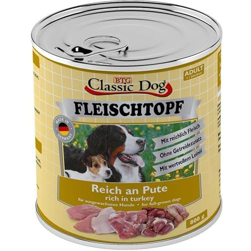 Classic Dog Dose Adult Fleischtopf Pur Reich an Pute 800g Menge 6 je Bestelleinheit