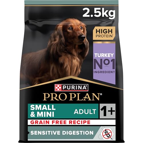 Pro Plan Grain Free Small Mini Adult Senstive Digestion Hundefutter trocken reich an Truthahn 1er Pack 1 x 2 5 kg