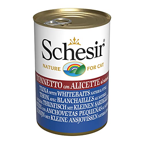 Schesir Cat Natural Thunfisch mit Sardellen Katzenfutter nass 24 Dosen x 140 g