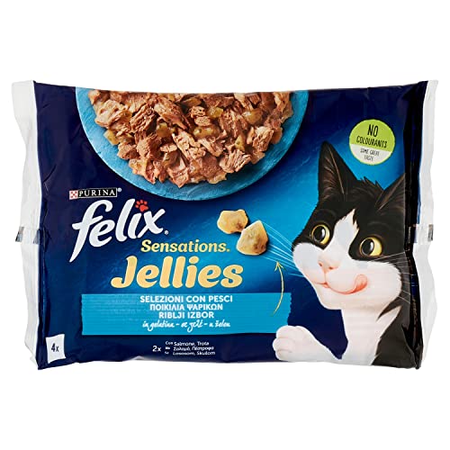 FELIX Sensations Jellies Selektionen mit gelierten Fischen Lachs Forelle 4 x 85 g