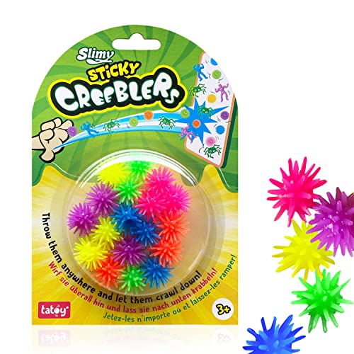 Tatoy Slimy Sticky Creeblers - Creebler - Original Wandkrabbler Super Heros und Glow-in-The-Dark Glibber Spinnen klebrige Fensterläufer Sensory Antistress Fidget für Kinder ab 3 Jahre