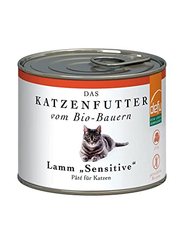 defu 12x 200g Pate Lamm Sensitive Alleinfuttermittel Premium Nassfutter für Katzen