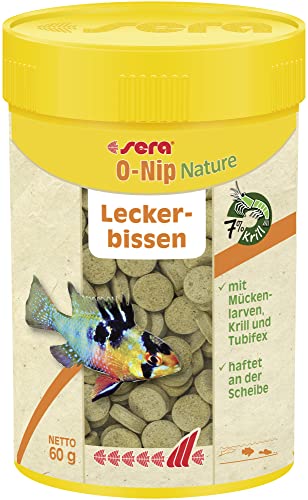 sera O Nip Nature 100   Leckerbissen als Hafttabletten 7% Krill für die gesunde Abwechslung   Fischfutter fürs Aquarium sehr hoher Verwertbarkeit somit weniger Algen