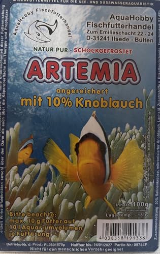 Frostfutter 10x100Gr Artemia mit 10% Knoblauch Blister für Zierfische