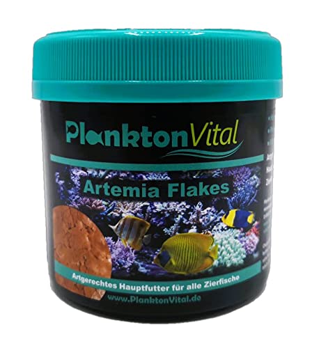 PlanktonVital Artemia Flakes proteinreiches Fischfutter Alleinfutter fÃ¼r alle Fische Flockenfutter Fischfutterflocken Aquariumfutter Meerwasser SÃ¼ÃŸwasser Meerwasserfische und Zierfische 250 ml