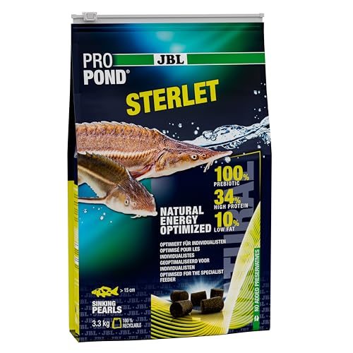 JBL PROPOND Sterlet 3 3kg 6 L Ganzjahresfutter Perlen für Störe Tubifex Grünlippmuschel als natürliche Nährstoffquelle Artgerechte Ernährung Sinkend ab 10 C