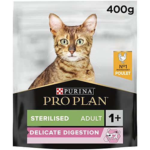  Sterilised Adult 1 Delicate Verdauung Reich an Huhn Trockenfutter Katze 400g Beutel