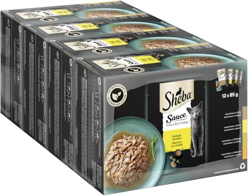 SHEBA Portionsbeutel Nassfutter Multipack Sauce Collection Geflügel Variation 4 x 12 x 85g