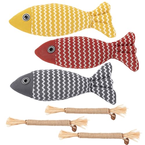 JazRvr 6 Katzenspielzeug Fisch Katzenminze Spielzeug für Katzen Katzenspielzeugs Fisch mit Katzenminze Katzenspielzeug für Indoor und Outdoor Katzenspielzeugs für Bewegung und Koordination