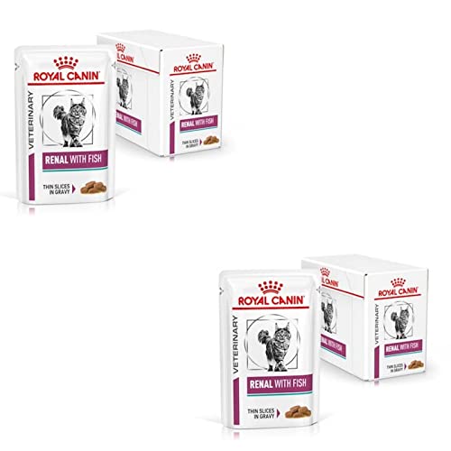 Royal Canin Veterinary Renal Fish Doppelpack 2 x 12 x 85 g Diät-Alleinfuttermittel für ausgewachsene Katzen Zur Unterstützung bei Nierenproblemen Im Frischebeutel