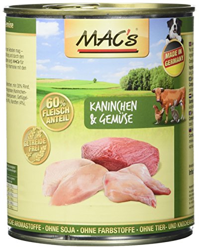 Mac s Hundefutter getreidefrei Kaninchen Gemüse 800 g