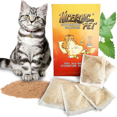 NICERINC PET 10er-Pack Silberreben-Pulver-Beutel für Katzenspielzeug organisches Gallapfelpulver Matatabi wiederbefüllbare Katzenminze-Spielzeuge biologisch abbaubar gentechnikfrei