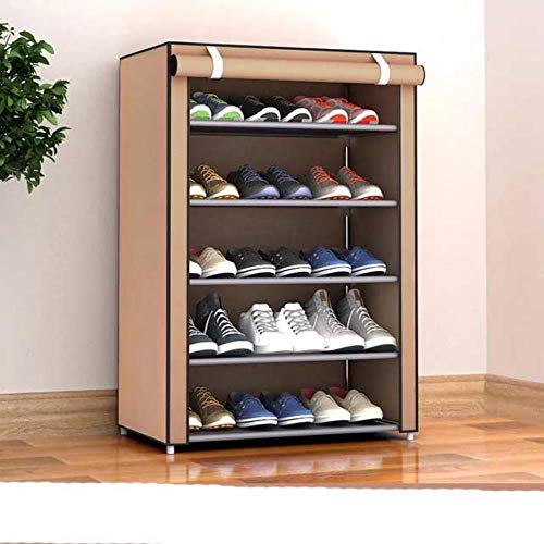 RFDFG re Kombination Schuhschrank Einfacher Stoff Stoff Aufbewahrungsschuhe Rack Folding Staubdichtes Schuhregal DIY re-5 Schicht