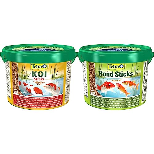 Tetra Pond Koi Sticks Koifutter für farbenprächtige Fische und eine verbesserte Wasserqualität 10 L Pond Sticks - Fischfutter für Teichfische für gesunde Fische und klares Wasser im Gartenteich