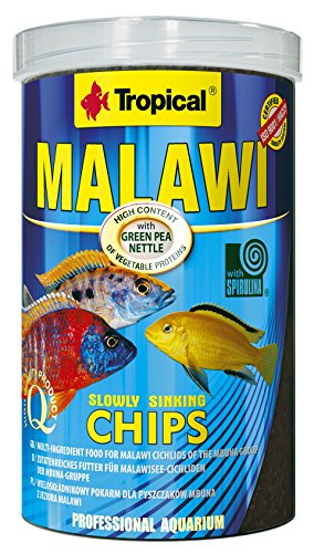 Tropical Malawi Mbuna Chips für Malawisee-Cichliden der Mbuna-Gruppe - zutatenreiches Futter langsam sinkender Chips für die tägliche Fütterung - 1000ml 520g