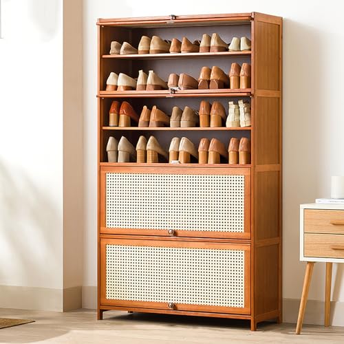 Großer Schuhschrank aus Bambus platzsparendes Schuhregal mit Schuhschrank für Flur Eingangsbereich Schlafzimmer nize Declutter Your Home Effizient