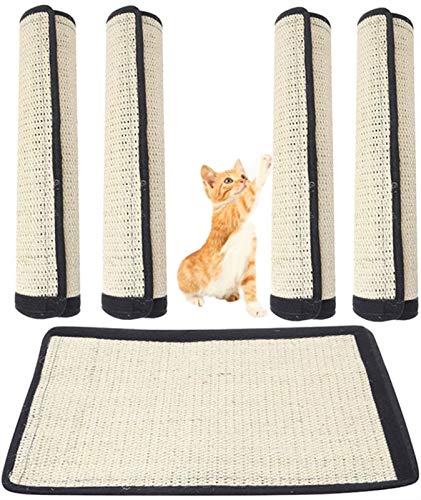 DHGTEP 4pcs Haustier Katze Kratzer Matte Für Stuhl-Bett-Schutz Natürliche Sisal Anti-Kratz-Pads Für Katzen Ersetzen Katzenbäume Um Möbel Zu Schützen Size 15.7x11.8INCH
