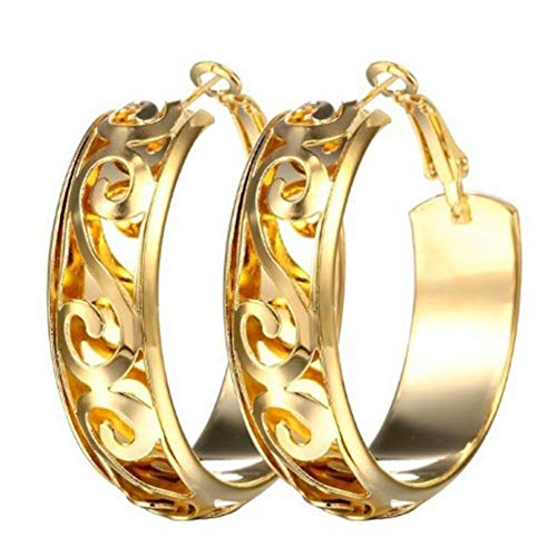 Guss-Creolen mit breiter Krempe mit goldenem Ton langlebig und nützlich Durability