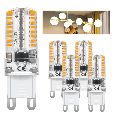 I-SHUNFA G9 LED Lampen 3000 Kelvin Warmweiss Licht 2.5W-2.8W 210LM Ersatz fr 25W-28W Halogenlampe AC220V Enegiesparende LED kleine Birne nicht dimmbar G9 Glühbirne 5 Stück