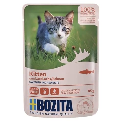 Bozita Häppchen in Soße Lachs für Kitten 12x 85g