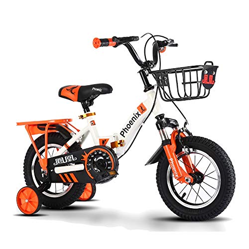 FUFU Freestyle Kinderfahrräder for Jungen Und Mädchen Farbe 4 12 14 16 18 Mit Stabilisatoren Rücksitze Und Brackets Color Orange Size 18in