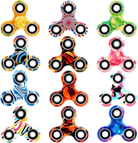 SCIONE 12 Stück Fidget Spinner Anti-Stress-Entlastung Spielzeug Fidget Spielzeug für Kinder und Erwachsene fingerspielzeug mit Lagerfokus Fidget Restless bunter Handspinner