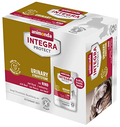 animonda INTEGRA PROTECT Katzenfutter nass Urinary Struvitstein mit Rind 8 x 85g vom Tierarzt empfohlen bei Harnsteinen mit Veterinären entwickeltes Diätalleinfutter für erwachsene Katzen
