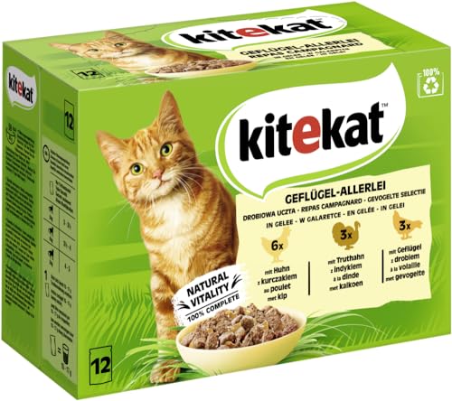 KITEKAT Portionsbeutel Multipack Geflügel-Allerlei in Gelee 12x85g