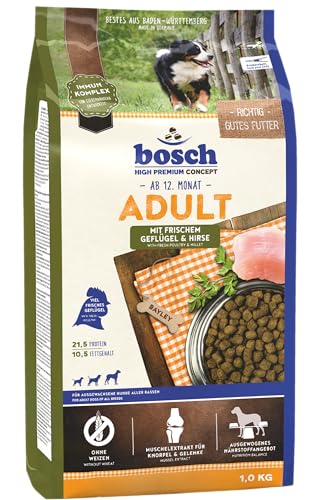 bosch HPC Adult mit frischem Geflügel Hirse Hundetrockenfutter für ausgewachsene Hunde aller Rassen 1x 15