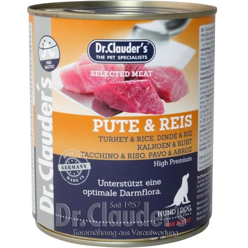 Dr. Clauders Selected Meat Pute Reis 6X 800g Hundefutter nass