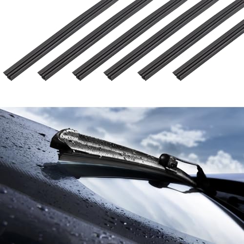 6 Stk 80cm Scheibenwischer Gummi Universal Auto Wischergummi Scheibenwischer Ersatz Gummi Scheibenwischer Einstellbar Scheibenwischer kompatibel mit alle scheibenwischer schneider