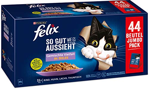 FELIX Katzennassfutter So gut wie es aussieht in Gelee Gemischte Vielfalt 44 x 85 g