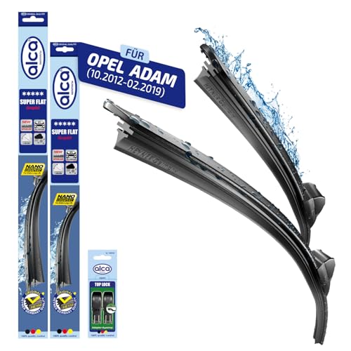 alca Scheibenwischer-Set passend für OPEL ADAM 10.2012-02.2019 SUPER Flat Flachbalkenwischer Frontscheibenwischer