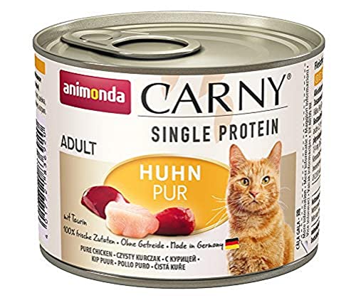 animonda Carny Single Protein adult Katzenfutter Nassfutter für ausgewachsene Katzen Huhn Pur 6 x 200 g