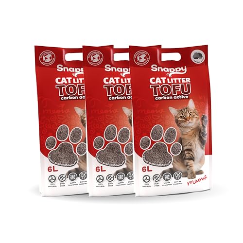 Snappy Bio Katzenstreu mit Aktivkohle 3x2 5kg I staubfrei klumpend geruchsneutralisierend Klumpstreu für Katzen und Kitten I fein Ultraleicht biologisch abbaubar spülbar