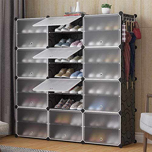 Modulares Schuhregal Schrank 12 Fächer Schuhaufbewahrung Nizer 120 x 30 x 120 cm platzsparendes Design für Eingangsbereich Wohnzimmer und Schlafzimmer