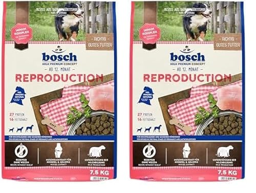 Bosch HPC Reproduction Hundetrockenfutter für hochtragende und säugende Hündinnen 1 x 7.5 kg Packung mit 2